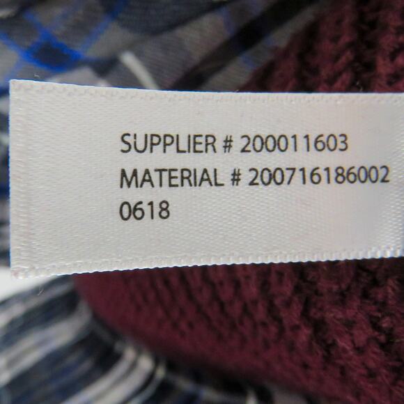 Lauren Ralph Lauren Maroon Knit Layered Sweater Plaid Collar XL Women's Preppy - Picture 7 of 7